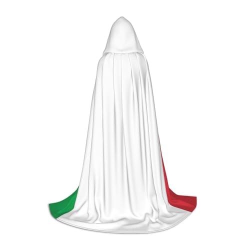 zkyfll Umhang mit italienischer Flagge, kleiner Kapuzenumhang, Halloween-Kostüm, Halloween, Cosplay, Hexe, Robe Cape von zkyfll