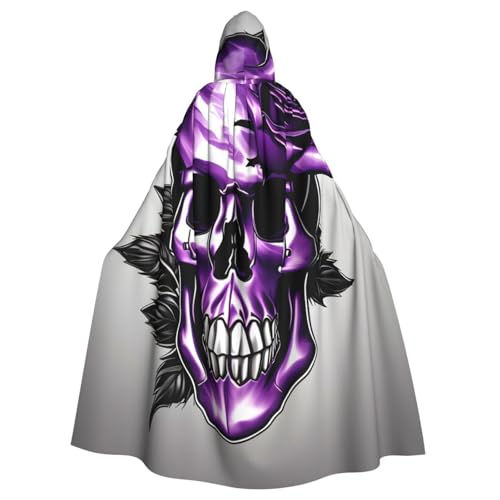 zkyfll Umhang mit lila Rosen und Totenkopf-Aufdruck, für Damen und Herren, Erwachsenenlänge, Kapuzenumhang mit Kapuze, Halloween-Cosplay-Kostüme zkyfll Umhang mit lila Rosen und Totenkopf-Aufdruck, für Damen und Herren, Erwachsenenlänge, Kapuzenumhang mit Kapuze, Halloween-Cosplay-Kostüme von zkyfll