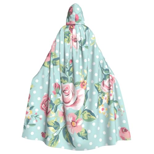 zkyfll Umhang mit rosa Rosen und Blumen, für Damen und Herren, Erwachsenenlänge, Kapuzenumhang mit Kapuze, Halloween-Cosplay-Kostüme zkyfll Umhang mit rosa Rosen und Blumen, für Damen und Herren, Erwachsenenlänge, Kapuzenumhang mit Kapuze, Halloween-Cosplay-Kostüme von zkyfll