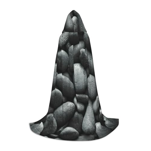 zkyfll Umhang mit vielen schwarzen Kieselsteinen, klein, mit Kapuze, Halloween-Kostüm, Halloween, Cosplay, Hexe, Robe Cape von zkyfll