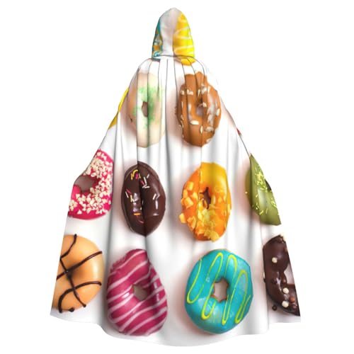 zkyfll Verschiedene Geschmacksrichtungen von Donuts, bedruckt, für Damen und Herren, Erwachsene, mit Kapuze, Halloween-Cosplay-Kostüme von zkyfll