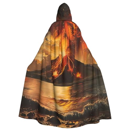 zkyfll Vulkan-Aufdruck, für Damen und Herren, Erwachsenenlänge, Kapuzenumhang mit Kapuze, Halloween-Cosplay-Kostüme zkyfll Vulkan-Aufdruck, für Damen und Herren, Erwachsenenlänge, Kapuzenumhang mit Kapuze, Halloween-Cosplay-Kostüme von zkyfll