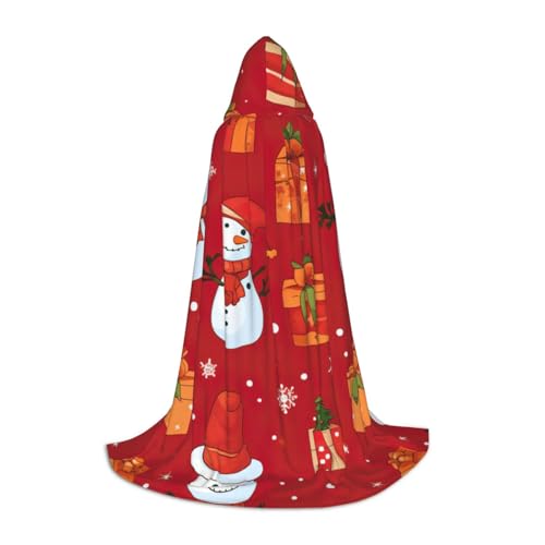 zkyfll Weihnachtsgeschenk, Schneemann-Druck, kleine Größe, Kapuzenumhang, Halloween-Kostüm, Halloween, Cosplay, Hexe, Robe, Umhang von zkyfll