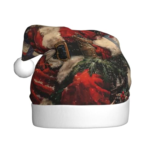 zkyfll Weihnachtsmann-Hut mit Aufdruck "Frohe Weihnachten" für Erwachsene, Weihnachtsfeier zkyfll Weihnachtsmann-Hut mit Aufdruck "Frohe Weihnachten" für Erwachsene, Weihnachtsfeier von zkyfll