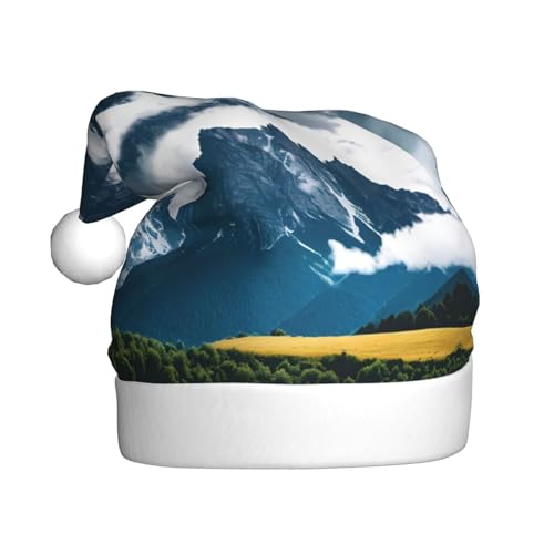 zkyfll Weihnachtsmann-Hut mit Bergen und Wolken, Landschaftsdruck, lustiger Weihnachtshut für Erwachsene, Weihnachtsfeier zkyfll Weihnachtsmann-Hut mit Bergen und Wolken, Landschaftsdruck, lustiger Weihnachtshut für Erwachsene, Weihnachtsfeier von zkyfll