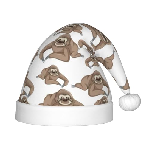 zkyfll Weihnachtsmann-Hut mit Faultier-Druck, kleine Größe, Weihnachtsgeschenke, lustiger Plüsch-Weihnachtshut, Party zkyfll Weihnachtsmann-Hut mit Faultier-Druck, kleine Größe, Weihnachtsgeschenke, lustiger Plüsch-Weihnachtshut, Party von zkyfll
