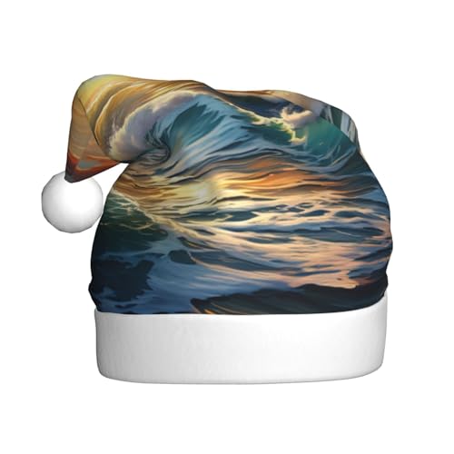 zkyfll Weihnachtsmann-Hut mit Ozean-Muster, lustiger Weihnachtshut für Erwachsene, Weihnachtsfeier zkyfll Weihnachtsmann-Hut mit Ozean-Muster, lustiger Weihnachtshut für Erwachsene, Weihnachtsfeier von zkyfll