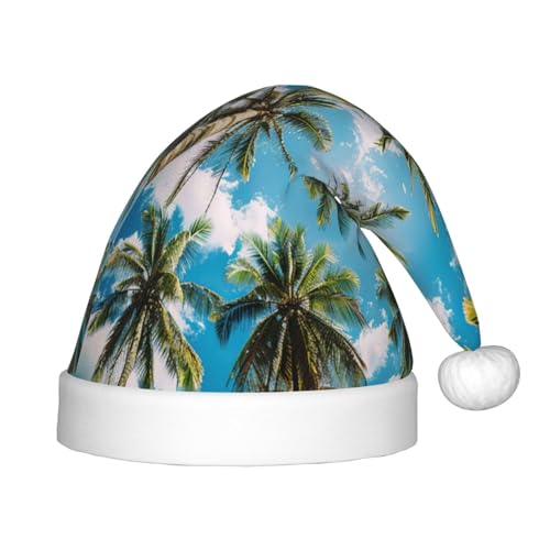 zkyfll Weihnachtsmann-Hut mit Palmenmuster, kleine Größe, Weihnachtsgeschenke, lustiger Plüsch-Weihnachtshut, Party zkyfll Weihnachtsmann-Hut mit Palmenmuster, kleine Größe, Weihnachtsgeschenke, lustiger Plüsch-Weihnachtshut, Party von zkyfll