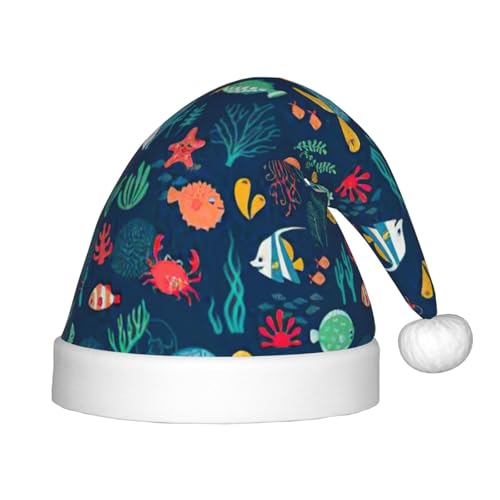 zkyfll Weihnachtsmann-Hut mit Schildkrötenmuster und Meeresfischquallen, kleine Größe, Weihnachtsgeschenke, lustiger Plüsch-Hut zkyfll Weihnachtsmann-Hut mit Schildkrötenmuster und Meeresfischquallen, kleine Größe, Weihnachtsgeschenke, lustiger Plüsch-Hut von zkyfll