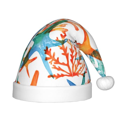 zkyfll Weihnachtsmann-Hut mit Seestern-Druck, kleine Größe, Weihnachtsgeschenk, lustiger Weihnachtshut, Partyhut zkyfll Weihnachtsmann-Hut mit Seestern-Druck, kleine Größe, Weihnachtsgeschenk, lustiger Weihnachtshut, Partyhut von zkyfll