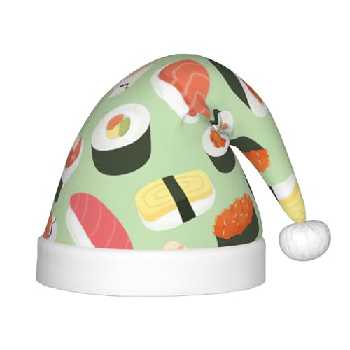 zkyfll Weihnachtsmann-Hut mit Sushi-Food-Druck, kleine Größe, Weihnachtsgeschenke, lustiger Plüsch-Hut für Party zkyfll Weihnachtsmann-Hut mit Sushi-Food-Druck, kleine Größe, Weihnachtsgeschenke, lustiger Plüsch-Hut für Party von zkyfll