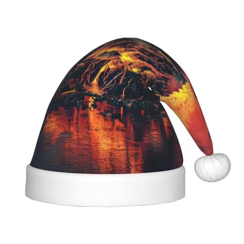 zkyfll Weihnachtsmann-Hut mit Vulkan-Druck, kleine Größe, Weihnachtsgeschenke, lustiger Plüsch-Weihnachtshut, Party zkyfll Weihnachtsmann-Hut mit Vulkan-Druck, kleine Größe, Weihnachtsgeschenke, lustiger Plüsch-Weihnachtshut, Party von zkyfll