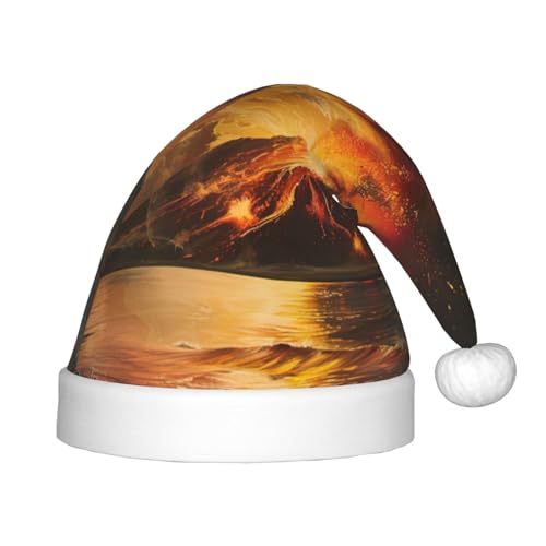 zkyfll Weihnachtsmann-Hut mit Vulkan-Druck, kleine Größe, Weihnachtsgeschenke, lustiger Plüsch-Weihnachtshut, Party zkyfll Weihnachtsmann-Hut mit Vulkan-Druck, kleine Größe, Weihnachtsgeschenke, lustiger Plüsch-Weihnachtshut, Party von zkyfll