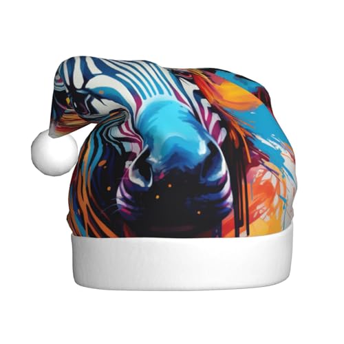 zkyfll Weihnachtsmann-Hut mit abstraktem Zebra-Muster, lustiger Weihnachtshut für Erwachsene, Weihnachtsfeier zkyfll Weihnachtsmann-Hut mit abstraktem Zebra-Muster, lustiger Weihnachtshut für Erwachsene, Weihnachtsfeier von zkyfll