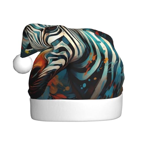 zkyfll Weihnachtsmann-Hut mit abstraktem Zebra-Muster, lustiger Weihnachtshut für Erwachsene, Weihnachtsfeier zkyfll Weihnachtsmann-Hut mit abstraktem Zebra-Muster, lustiger Weihnachtshut für Erwachsene, Weihnachtsfeier von zkyfll