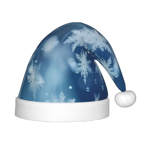 zkyfll Weihnachtsmann-Hut mit blauem Schneeflocken-Druck, kleine Größe, Weihnachtsgeschenke, lustiger Plüsch-Weihnachtshut, Party zkyfll Weihnachtsmann-Hut mit blauem Schneeflocken-Druck, kleine Größe, Weihnachtsgeschenke, lustiger Plüsch-Weihnachtshut, Party von zkyfll