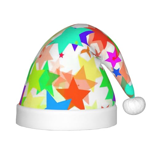 zkyfll Weihnachtsmann-Hut mit bunten Sternen bedruckt, kleine Größe, Weihnachtsgeschenke, lustiger Weihnachtshut, Partyhut zkyfll Weihnachtsmann-Hut mit bunten Sternen bedruckt, kleine Größe, Weihnachtsgeschenke, lustiger Weihnachtshut, Partyhut von zkyfll