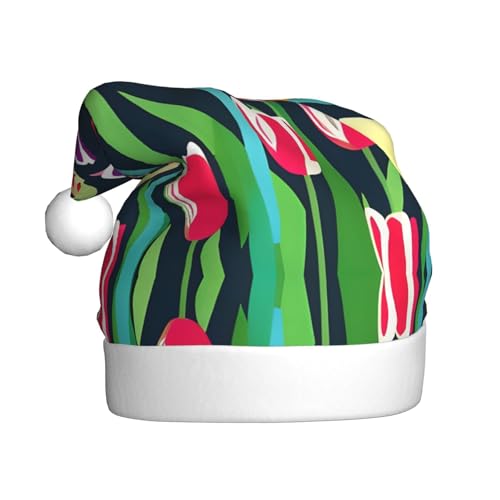 zkyfll Weihnachtsmann-Hut mit bunten Tulpen, für Erwachsene, Weihnachtsfeier zkyfll Weihnachtsmann-Hut mit bunten Tulpen, für Erwachsene, Weihnachtsfeier von zkyfll