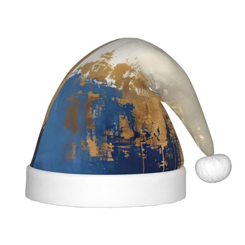 zkyfll Weihnachtsmann-Hut mit goldenem Druck, blau und weiß, kleine Größe, Weihnachtsgeschenke, lustiger Plüsch-Weihnachtshut, Party zkyfll Weihnachtsmann-Hut mit goldenem Druck, blau und weiß, kleine Größe, Weihnachtsgeschenke, lustiger Plüsch-Weihnachtshut, Party von zkyfll