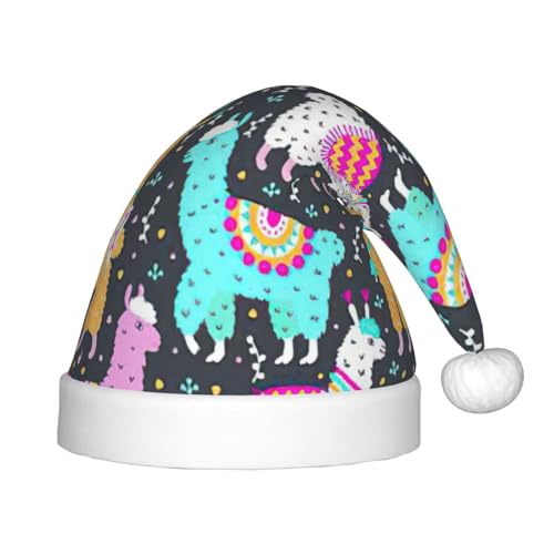 zkyfll Weihnachtsmann-Hut mit indischem Alpaka-Druck, kleine Größe, Weihnachtsgeschenke, lustiger Plüsch, Party zkyfll Weihnachtsmann-Hut mit indischem Alpaka-Druck, kleine Größe, Weihnachtsgeschenke, lustiger Plüsch, Party von zkyfll
