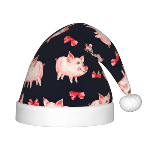 zkyfll Weihnachtsmann-Hut mit niedlichem Schweinchen-Druck, kleine Größe, Weihnachtsgeschenke, lustiger Plüsch, Party zkyfll Weihnachtsmann-Hut mit niedlichem Schweinchen-Druck, kleine Größe, Weihnachtsgeschenke, lustiger Plüsch, Party von zkyfll