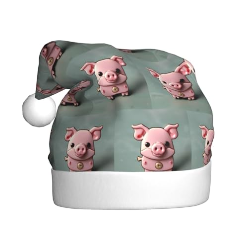 zkyfll Weihnachtsmann-Hut mit rosa Schweinefleisch-Aufdruck, für Erwachsene, Weihnachtsfeier zkyfll Weihnachtsmann-Hut mit rosa Schweinefleisch-Aufdruck, für Erwachsene, Weihnachtsfeier von zkyfll