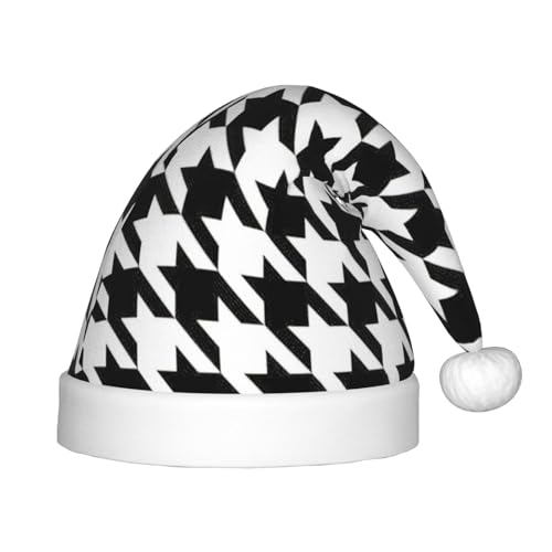 zkyfll Weihnachtsmann-Hut mit schwarzem Hahnentritt-Muster, kleine Größe, Weihnachtsgeschenke, lustiger Plüsch-Weihnachtshut, Party zkyfll Weihnachtsmann-Hut mit schwarzem Hahnentritt-Muster, kleine Größe, Weihnachtsgeschenke, lustiger Plüsch-Weihnachtshut, Party von zkyfll