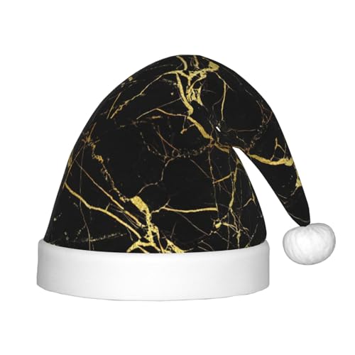 zkyfll Weihnachtsmann-Hut mit schwarzem und goldenem Marmordruck, kleine Größe, Weihnachtsgeschenke, lustiger Plüsch-Weihnachtshut, Party zkyfll Weihnachtsmann-Hut mit schwarzem und goldenem Marmordruck, kleine Größe, Weihnachtsgeschenke, lustiger Plüsch-Weihnachtshut, Party von zkyfll