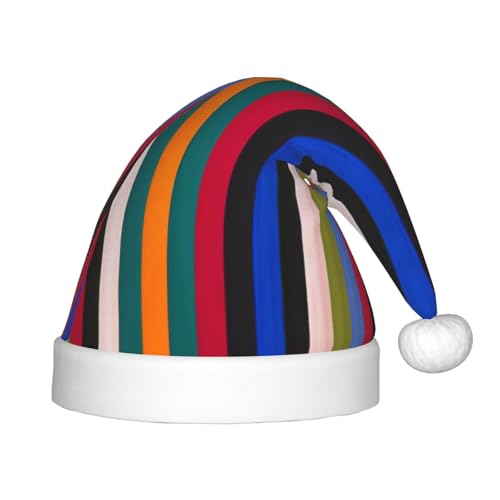 zkyfll Weihnachtsmann-Hut mit vertikalem Druck, bunte Streifen, kleine Größe, Weihnachtsgeschenke, lustiger Plüsch-Weihnachtshut, Party zkyfll Weihnachtsmann-Hut mit vertikalem Druck, bunte Streifen, kleine Größe, Weihnachtsgeschenke, lustiger Plüsch-Weihnachtshut, Party von zkyfll