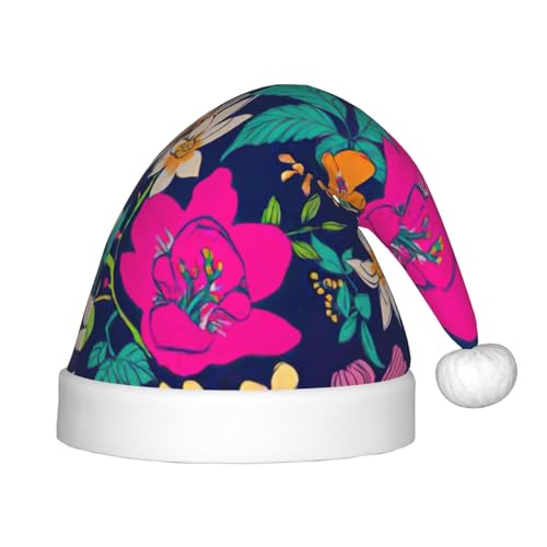 zkyfll Weihnachtsmannhut mit Blumendruck, kleine Größe, Weihnachtsgeschenke, lustiger Weihnachtshut, Partyhut zkyfll Weihnachtsmannhut mit Blumendruck, kleine Größe, Weihnachtsgeschenke, lustiger Weihnachtshut, Partyhut von zkyfll