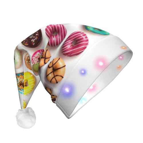 zkyfll Weihnachtsmannhut mit Donut-Druck, verschiedene Geschmacksrichtungen, lustiger Weihnachtshut für Erwachsene, Weihnachtsfeier zkyfll Weihnachtsmannhut mit Donut-Druck, verschiedene Geschmacksrichtungen, lustiger Weihnachtshut für Erwachsene, Weihnachtsfeier von zkyfll