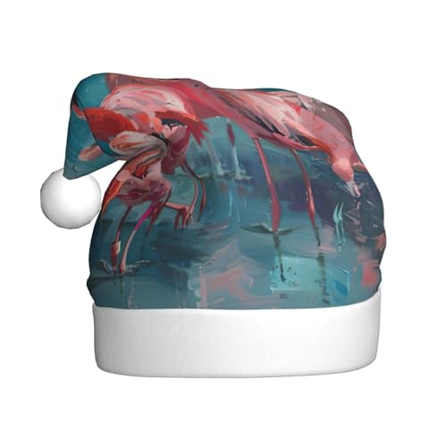 zkyfll Weihnachtsmannhut mit Flamingo-Druck, lustiger Weihnachtshut für Erwachsene, Weihnachtsfeier zkyfll Weihnachtsmannhut mit Flamingo-Druck, lustiger Weihnachtshut für Erwachsene, Weihnachtsfeier von zkyfll