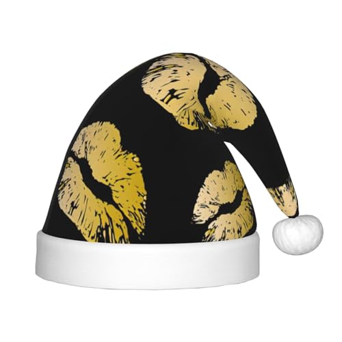 zkyfll Weihnachtsmannhut mit Goldlippendruck, kleine Größe, Weihnachtsgeschenke, lustiger Weihnachtshut, Partyhut zkyfll Weihnachtsmannhut mit Goldlippendruck, kleine Größe, Weihnachtsgeschenke, lustiger Weihnachtshut, Partyhut von zkyfll