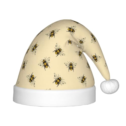zkyfll Weihnachtsmannhut mit Honigbienenmotiv, kleine Größe, Weihnachtsgeschenke, lustiger Weihnachtshut, Partyhut zkyfll Weihnachtsmannhut mit Honigbienenmotiv, kleine Größe, Weihnachtsgeschenke, lustiger Weihnachtshut, Partyhut von zkyfll