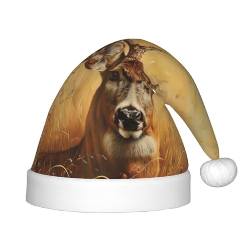 zkyfll Weihnachtsmannhut mit Wildhirsch-Druck, kleine Größe, Weihnachtsgeschenke, lustiger Plüsch-Weihnachtshut, Party zkyfll Weihnachtsmannhut mit Wildhirsch-Druck, kleine Größe, Weihnachtsgeschenke, lustiger Plüsch-Weihnachtshut, Party von zkyfll