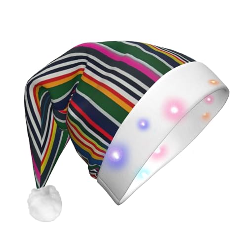 zkyfll Weihnachtsmannhut mit buntem Streifenmuster, lustiger Weihnachtshut für Erwachsene, Weihnachtsfeier zkyfll Weihnachtsmannhut mit buntem Streifenmuster, lustiger Weihnachtshut für Erwachsene, Weihnachtsfeier von zkyfll