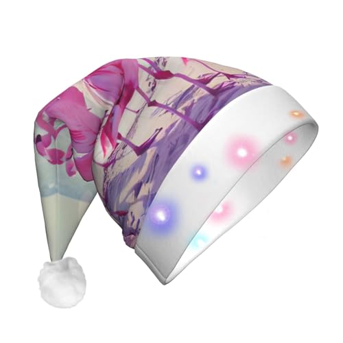 zkyfll Weihnachtsmannhut mit rosa Flamingo-Druck am Strand, lustiger Weihnachtshut für Erwachsene, Weihnachtsfeier zkyfll Weihnachtsmannhut mit rosa Flamingo-Druck am Strand, lustiger Weihnachtshut für Erwachsene, Weihnachtsfeier von zkyfll