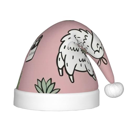 zkyfll Weihnachtsmütze mit Alpaka- und Kaktus-Druck, kleine Größe, Weihnachtsgeschenke, Plüsch, lustige Weihnachtsmütze, Party zkyfll Weihnachtsmütze mit Alpaka- und Kaktus-Druck, kleine Größe, Weihnachtsgeschenke, Plüsch, lustige Weihnachtsmütze, Party von zkyfll