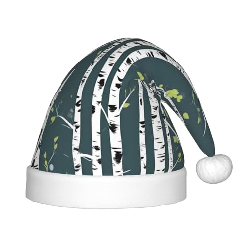 zkyfll Weihnachtsmütze mit Birkenbaum-Druck, kleine Größe, Weihnachtsgeschenke, Plüsch, lustige Weihnachtsmütze, Party zkyfll Weihnachtsmütze mit Birkenbaum-Druck, kleine Größe, Weihnachtsgeschenke, Plüsch, lustige Weihnachtsmütze, Party von zkyfll