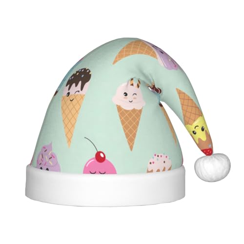 zkyfll Weihnachtsmütze mit Eistüten bedruckt, kleine Größe, Weihnachtsgeschenke, Plüsch, lustige Weihnachtsmütze, Party zkyfll Weihnachtsmütze mit Eistüten bedruckt, kleine Größe, Weihnachtsgeschenke, Plüsch, lustige Weihnachtsmütze, Party von zkyfll