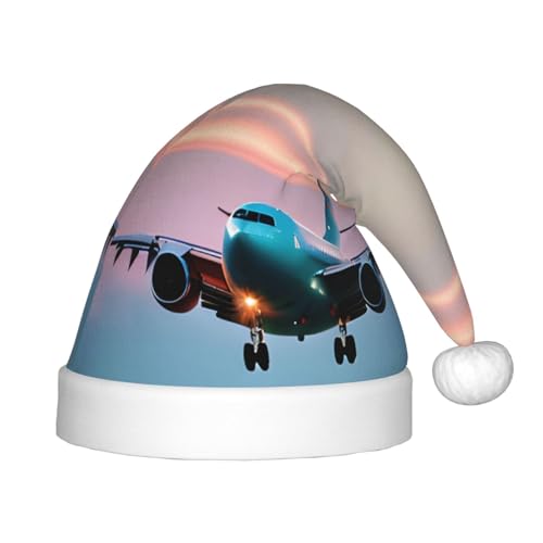 zkyfll Weihnachtsmütze mit Flugzeug in den Abendlichtern, kleine Größe, Weihnachtsgeschenke, Plüsch, lustige Weihnachtsmütze, Party zkyfll Weihnachtsmütze mit Flugzeug in den Abendlichtern, kleine Größe, Weihnachtsgeschenke, Plüsch, lustige Weihnachtsmütze, Party von zkyfll