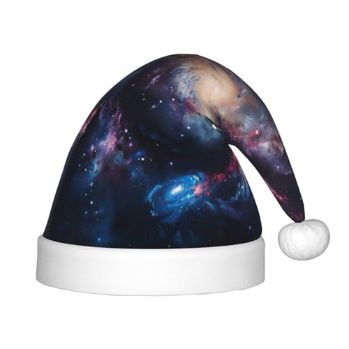 zkyfll Weihnachtsmütze mit Galaxie-Druck, kleine Größe, Weihnachtsgeschenke, Plüsch, lustige Weihnachtsmütze, Party zkyfll Weihnachtsmütze mit Galaxie-Druck, kleine Größe, Weihnachtsgeschenke, Plüsch, lustige Weihnachtsmütze, Party von zkyfll