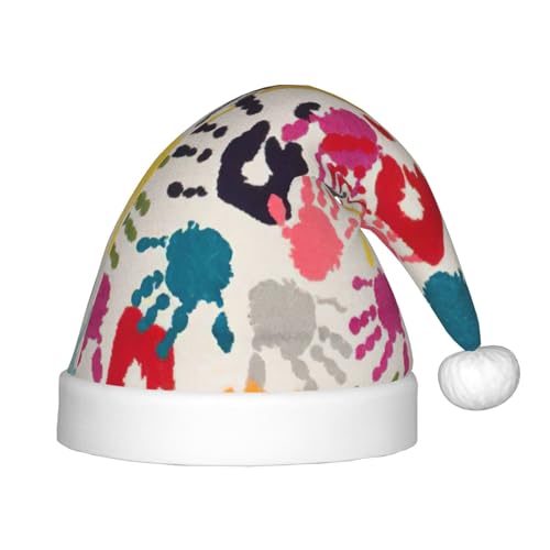 zkyfll Weihnachtsmütze mit Handdruck, kleine Größe, Weihnachtsgeschenke, Plüsch, lustige Weihnachtsmütze, Party zkyfll Weihnachtsmütze mit Handdruck, kleine Größe, Weihnachtsgeschenke, Plüsch, lustige Weihnachtsmütze, Party von zkyfll
