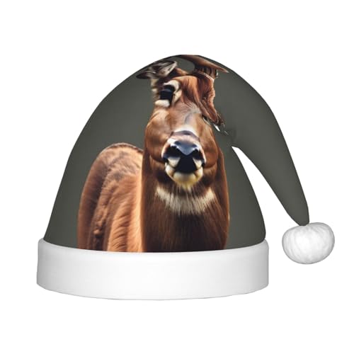 zkyfll Weihnachtsmütze mit Hirsch-Aufdruck, kleine Größe, Weihnachtsgeschenke, Plüsch, lustige Weihnachtsmütze, Party zkyfll Weihnachtsmütze mit Hirsch-Aufdruck, kleine Größe, Weihnachtsgeschenke, Plüsch, lustige Weihnachtsmütze, Party von zkyfll