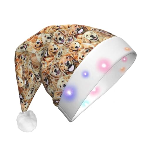 zkyfll Weihnachtsmütze mit Labrador-Retriever-Hundemotiv, Plüsch, beleuchtet, lustige Weihnachtsmütze für Erwachsene, Weihnachtsfeier zkyfll Weihnachtsmütze mit Labrador-Retriever-Hundemotiv, Plüsch, beleuchtet, lustige Weihnachtsmütze für Erwachsene, Weihnachtsfeier von zkyfll