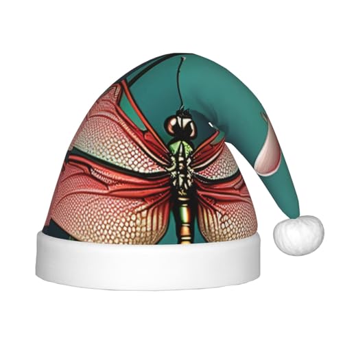 zkyfll Weihnachtsmütze mit Libelle mit Seerosenaufdruck, kleine Größe, Weihnachtsgeschenke, Plüsch, lustige Weihnachtsmütze, Party zkyfll Weihnachtsmütze mit Libelle mit Seerosenaufdruck, kleine Größe, Weihnachtsgeschenke, Plüsch, lustige Weihnachtsmütze, Party von zkyfll