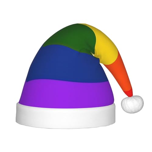 zkyfll Weihnachtsmütze mit Regenbogen-Flagge, kleine Größe, Weihnachtsgeschenke, Plüsch, lustige Weihnachtsmütze, Party zkyfll Weihnachtsmütze mit Regenbogen-Flagge, kleine Größe, Weihnachtsgeschenke, Plüsch, lustige Weihnachtsmütze, Party von zkyfll