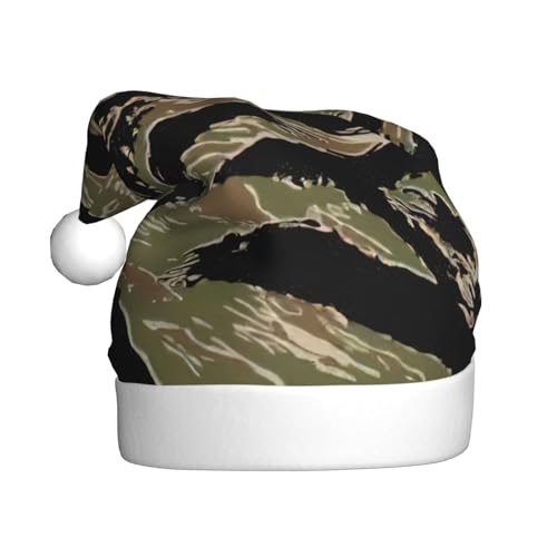 zkyfll Weihnachtsmütze mit Tigerstreifen, Camouflage-Druck, Plüsch, lustige Weihnachtsmütze für Erwachsene, Weihnachtsfeier zkyfll Weihnachtsmütze mit Tigerstreifen, Camouflage-Druck, Plüsch, lustige Weihnachtsmütze für Erwachsene, Weihnachtsfeier von zkyfll