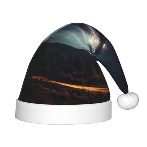 zkyfll Weihnachtsmütze mit UFO-Aufdruck bei Nacht, kleine Größe, Weihnachtsgeschenke, Plüsch, lustige Weihnachtsmütze, Party zkyfll Weihnachtsmütze mit UFO-Aufdruck bei Nacht, kleine Größe, Weihnachtsgeschenke, Plüsch, lustige Weihnachtsmütze, Party von zkyfll