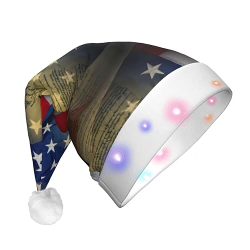 zkyfll Weihnachtsmütze mit amerikanischem Adler-Druck, lustiger Weihnachtshut für Erwachsene, Weihnachtsfeier zkyfll Weihnachtsmütze mit amerikanischem Adler-Druck, lustiger Weihnachtshut für Erwachsene, Weihnachtsfeier von zkyfll